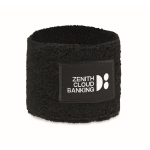 Polsiera da allenamento in poli-cotone con patch personalizzabile color nero vista principale