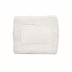 Polsiera da allenamento in poli-cotone con patch personalizzabile color bianco seconda vista