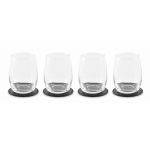 Set 4 sottobicchieri e porta-sottobicchieri coordinato in similpelle color nero terza vista