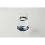 Sottobicchiere rotondo in similpelle personalizzabile color blu mare quarta vista fotografica