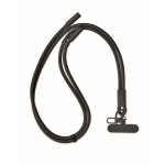 Lanyard per cellulare con cavo di ricarica e trasferimento dati color nero