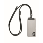 Lanyard per cellulare con cavo di ricarica e trasferimento dati color nero seconda vista