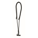 Lanyard per cellulare con cavo di ricarica e trasferimento dati color nero terza vista