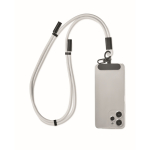 Lanyard per cellulare con cavo di ricarica e trasferimento dati color bianco seconda vista
