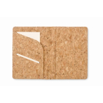 Porta passaporto in sughero con scomparto per carte color beige