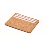 Portatessere in sughero con 3 slot e scomparto principale color beige