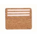 Portatessere in sughero con 3 slot e scomparto principale color beige terza vista