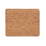 Portatessere in sughero con 3 slot e scomparto principale color beige