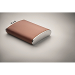 Borraccia in acciaio inox rivestita in similpelle 200ml color marrone terza vista fotografica