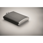 Borraccia in acciaio inox rivestita in similpelle 200ml color nero terza vista fotografica