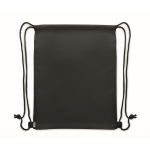 Zainetto a sacca in RPET e PU con tasca frontale color verde scuro terza vista