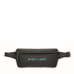 Marsupio in RPET e PU regolabile con scomparto principale color nero vista area di stampa