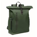 Zaino roll-top porta laptop con tracolla per trolley 15'' color verde scuro