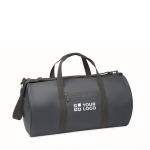 Borsa da viaggio in poliestere e PU con scomparti laterali color blu vista area di stampa