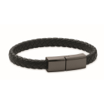 Bracciale in PU con cavo di ricarica e trasferimento dati 60W color nero ottava vista
