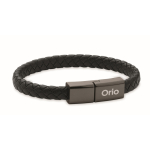 Bracciale in PU con cavo di ricarica e trasferimento dati 60W color nero vista principale
