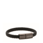 Bracciale in PU con cavo di ricarica e trasferimento dati 60W color nero vista area di stampa