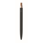 Penna in alluminio riciclato con pulsante in sughero e inchiostro blu color nero sesta vista