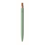 Penna in alluminio riciclato con pulsante in sughero e inchiostro blu color verde menta sesta vista