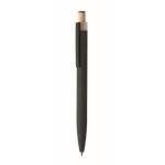 Penna in alluminio riciclato con pulsante in bambù e inchiostro blu color nero