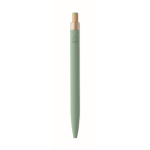 Penna in alluminio riciclato con pulsante in bambù e inchiostro blu color verde menta sesta vista