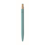 Penna in alluminio riciclato con pulsante in bambù e inchiostro blu color azzurro sesta vista
