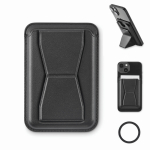 Portacellulare magnetico in pelle con funzione di supporto color nero