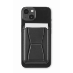 Portacellulare magnetico in pelle con funzione di supporto color nero terza vista