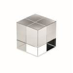 Elegante premio a forma di cubo in vetro personalizzabile color trasparente