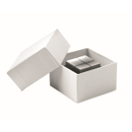 Elegante premio a forma di cubo in vetro personalizzabile color trasparente quarta vista