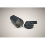 Bicchiere in acciaio inox riciclato con coperchio e cannuccia 500ml color blu mare quinta vista fotografica