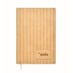 Taccuino a copertina morbida in similpelle fumé A5 a righe color beige seconda vista principale