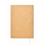 Taccuino a copertina morbida in similpelle fumé A5 a righe color beige terza vista