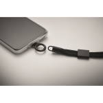Bracciale regolabile in RPET per cellulare lunghezza 25 cm color nero quinta vista fotografica
