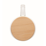 Tazza lunga in vetro con manico trasparente e coperchio in legno 450ml color trasparente quarta vista