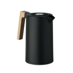 Caraffa in acciaio inox riciclato con manico in legno da 1 litro color nero
