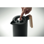 Caraffa in acciaio inox riciclato con manico in legno da 1 litro color nero