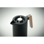Caraffa in acciaio inox riciclato con manico in legno da 1 litro color nero