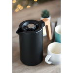 Caraffa in acciaio inox riciclato con manico in legno da 1 litro color nero