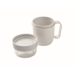 Tazza da asporto per colazione con 2 scomparti separati 450ml color bianco terza vista