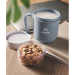 Tazza da asporto per colazione con 2 scomparti separati 450ml color nero opaco seconda vista ambiente 2