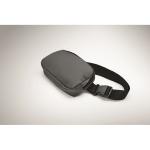 Marsupio in PU con scomparto principale e tasca posteriore color grigio scuro quarta vista fotografica