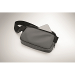 Marsupio in PU con scomparto principale e tasca posteriore color grigio scuro quinta vista fotografica