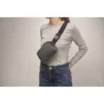 Marsupio in PU con scomparto principale e tasca posteriore color grigio scuro settima vista fotografica