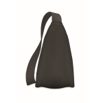 Borsa a tracolla crossbody in RPET con tasca principale color grigio scuro terza vista