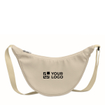 Borsa a tracolla crossbody in RPET con tasca principale color avorio vista area di stampa