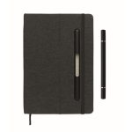 Taccuino con copertina rigida con supporto per cellulare A5 a righe color nero sesta vista