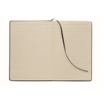 Taccuino con copertina rigida con supporto per cellulare A5 a righe color nero settima vista