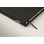 Taccuino con copertina rigida con supporto per cellulare A5 a righe color nero vista fotografia