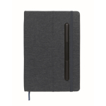 Taccuino con copertina rigida con supporto per cellulare A5 a righe color blu mare quarta vista
